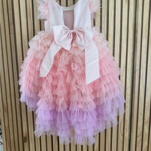 Lola + The Boys Pink and Lavender Ruffled Dress